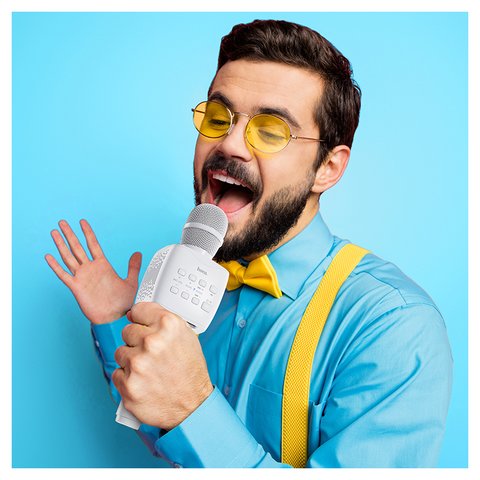 Караоке микрофон Hoco BK5, белый, 5 Вт, bluetooth 5.0, #6931474742292 Превью 2