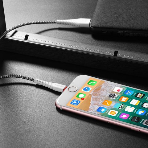 USB кабель Borofone BX25, USB тип-A, Lightning, 100 см, 2,4 А, белый, #6931474703460 Превью 3