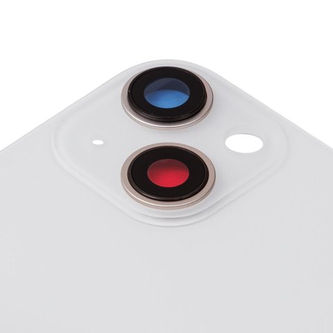 Housing Back Cover compatible with iPhone 13, (white, with camera lens, small hole) Preview 1