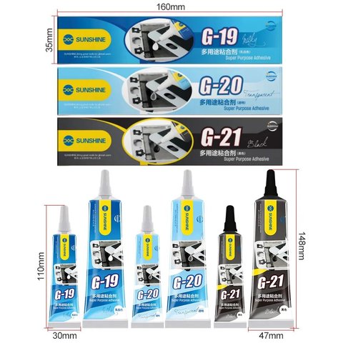 Adhesivos sellador Sunshine G-20, para pegar tapas traseras, para marcos de pantalla, 50 ml, transparente Vista previa  5