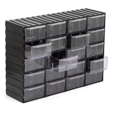 Кассетница з выдвижными ячейками SZUFLPP-20, пластиковая, модульная, 20 ячеек Превью 1