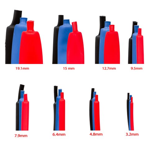 Термозбіжна трубка, 1 м, 3,2 мм, синя, з клеєм Прев'ю 1