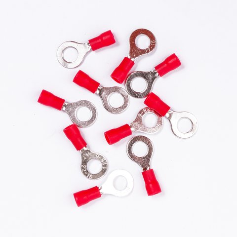 Наконечник RV 1.25-6, HJ, 6 мм, кільцевий, ізольований, червоний, 10 шт., 0,5-1,5 мм² Прев'ю 1