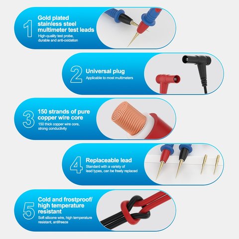 Измерительный щуп для мультиметра Sunshine SS-024B, острая игла Превью 5