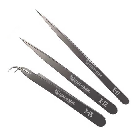 Пинцет монтажный Mechanic X-11, прямой, антистатический, 140 мм Превью 4